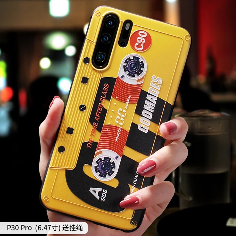 Ретро музыкальная лента Классическая Радио Лента рельефный чехол для Huawei P30 PRO
