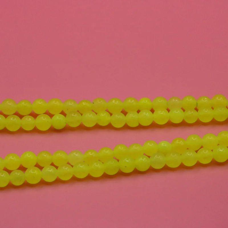 Оптовая продажа 4 мм круглые свободные бусины свежий лимонно-желтый камень
