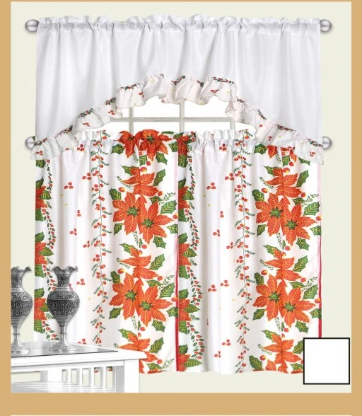 3 шт Набор рождественских кухонных занавесок Бесплатная доставка | Дом и сад