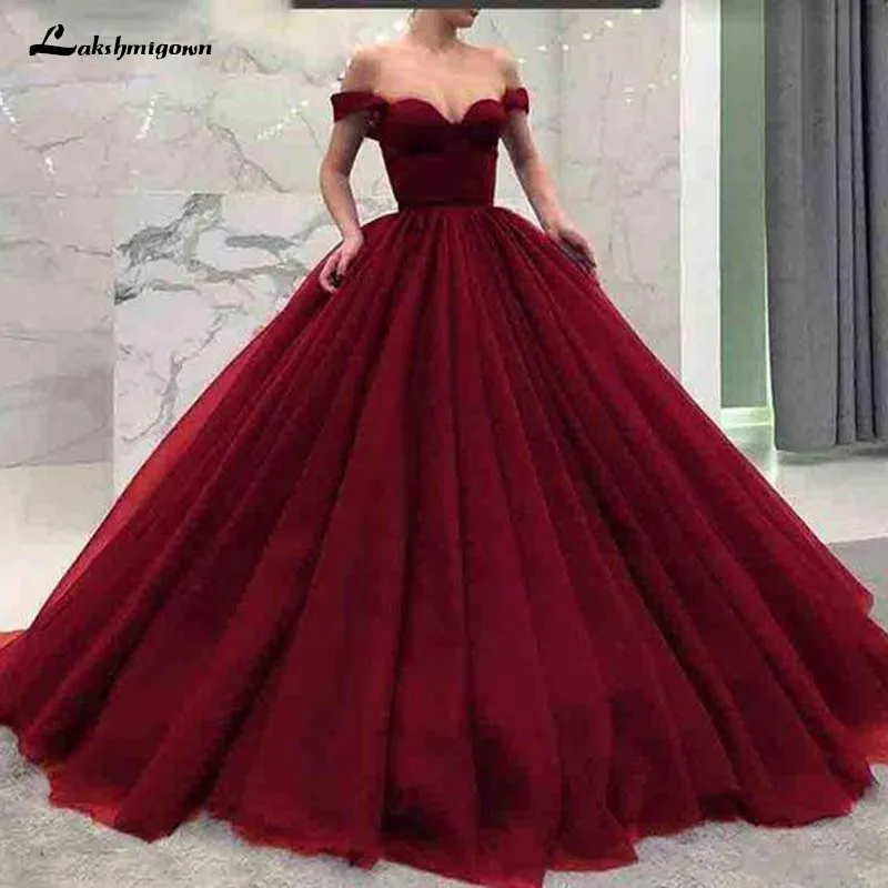 picture color Vestido de Noiva, свадебное платье принцессы, с открытыми плечами, бордовое, королевское, синее бальное платье, свадебное платье, Robe De Mariee - Цвет: picture color