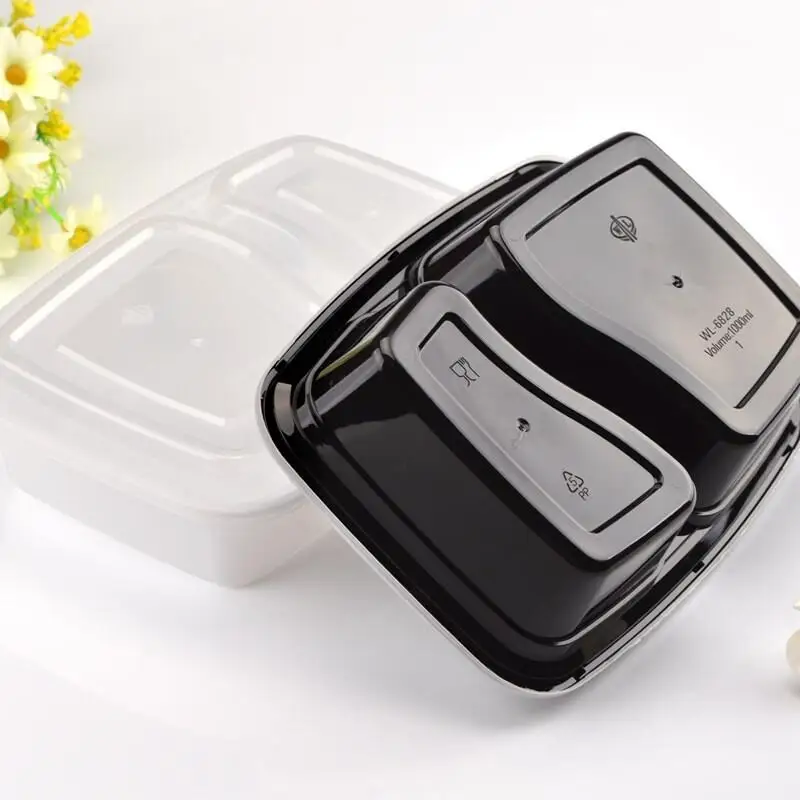 Офис одноразовые еда Prep контейнеры Microwavable 2 отдел еда хранения Ланч коробки LX4728
