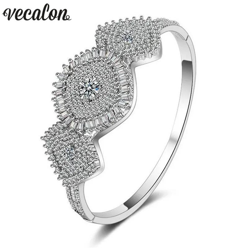 Большой браслет Vecalon Sunflower Full 5A с кубическим цирконием на запястье наполнением из
