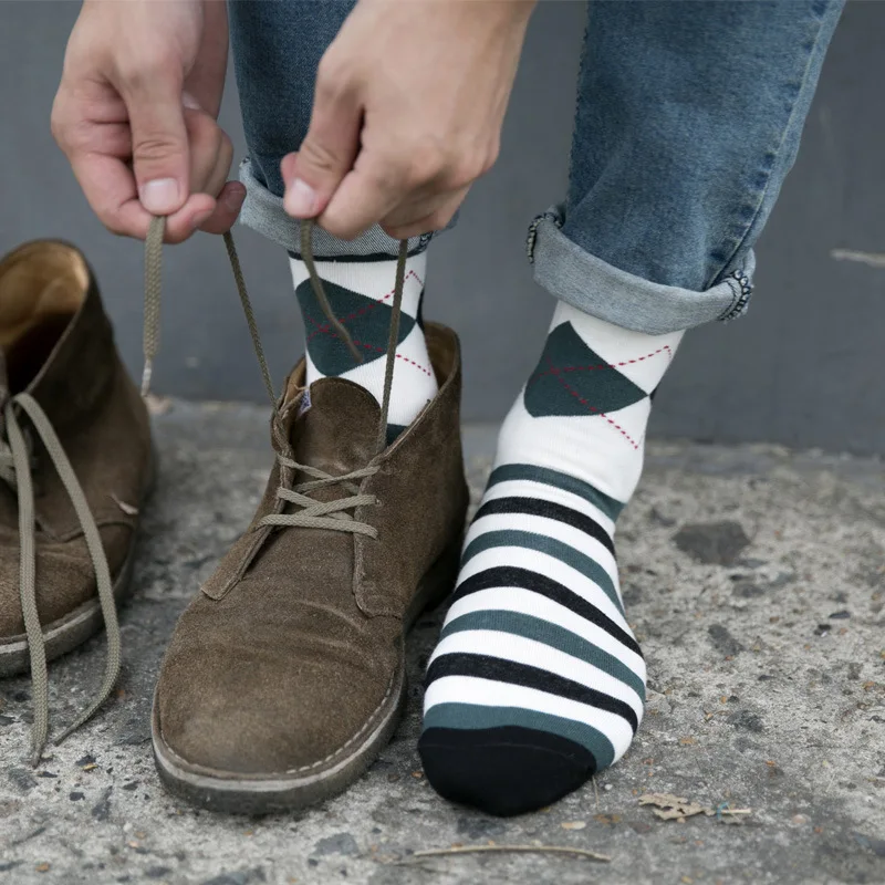 10 Пар/лот Любовь весной качество горячей мужской моды удобный хлопок полосатый