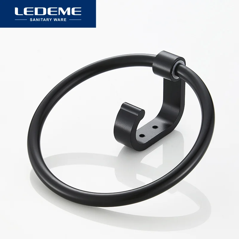 Кольца для полотенец LEDEME держатель черного цвета из лакированного алюминия