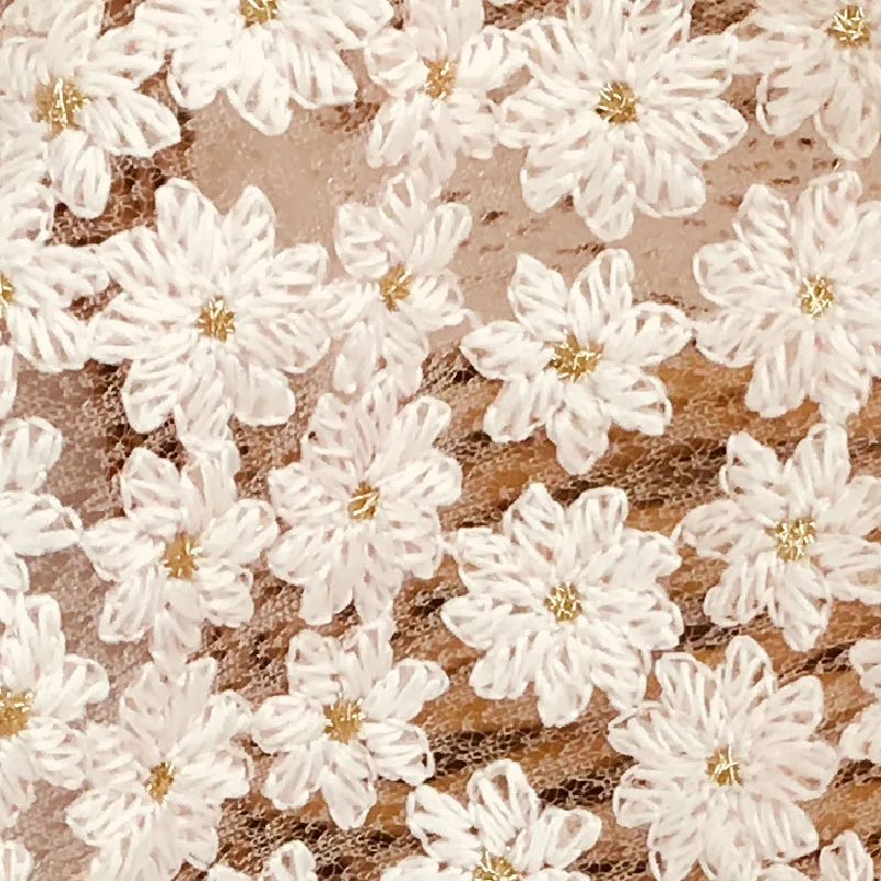 2yds 2019 новейший Алмазный сетчатый хлопок Цветочная вышивка Белая африканская