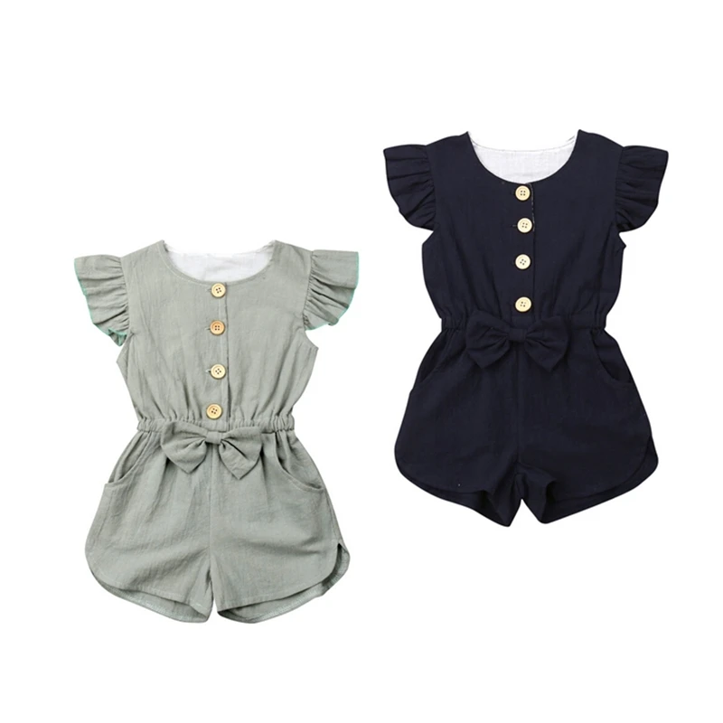 Детский хлопковый комбинезон без рукавов с бантом | Мать и ребенок