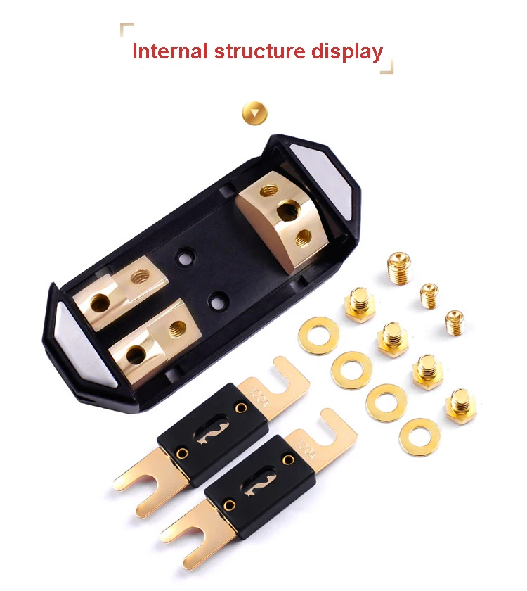 1PC 1 IN 2 Ways OUT Car Audio Power Insurance Seat Fuse Box with 100A 150A 200A 300A Fork Bolt Fuses Holder Fusibles Auto | Автомобили и