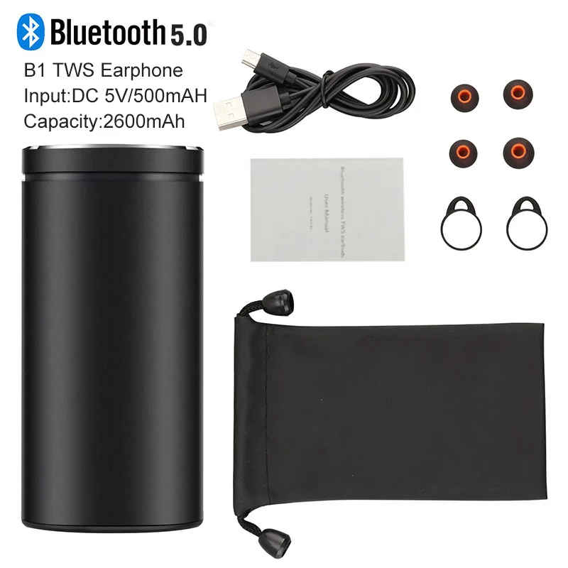 Наушники B1 TWS Bluetooth наушники 2600 мА/ч металлические тянущиеся зарядное устройство