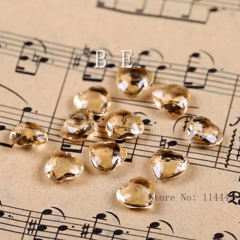 

2000pcs/lot 6mm ( 1 Carat ) Acrylic Gold Heart Crystals Table Scatter Heart Tip Back Confetti wedding Valentine Decoration