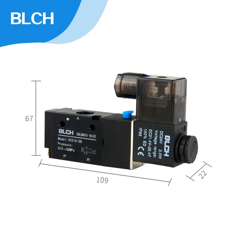 Пневматический 3-позиционный 2-позиционный электромагнитный клапан BLCH 3V210-08 3V210-06