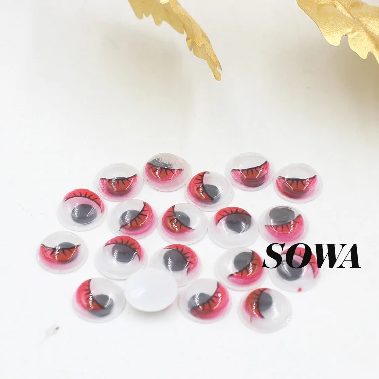 Размера 10 мм Разноцветные с ресницами движущиеся Глазные яблоки пластиковые