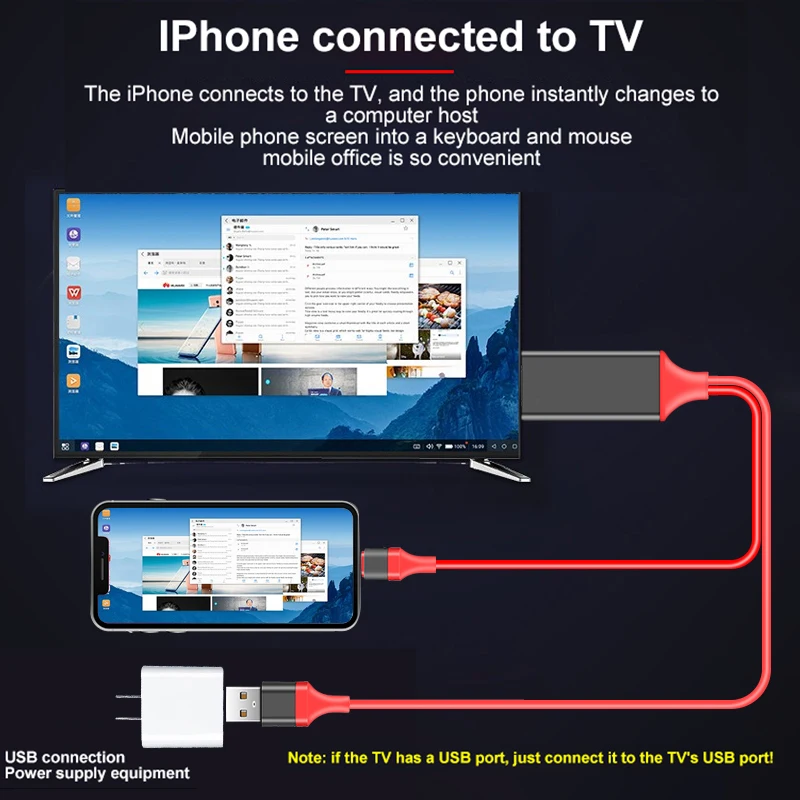 Hdmi Ios для lightning hdmi-кабель HD 1080P hdmi конвертер Кабель-адаптер USB кабель для HDTV цифровой AV для iphone HDMI