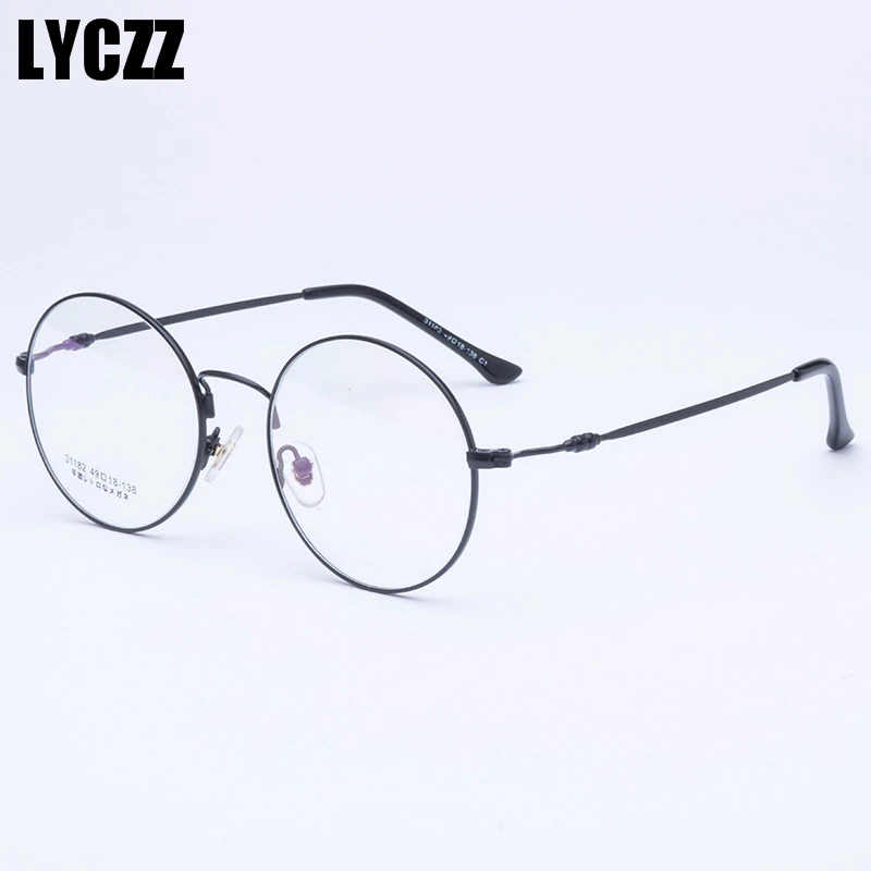 LYCZZ винтажные Золотые очки из сплава женские круглые Оптические поддельные в