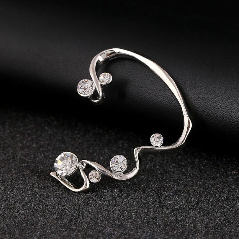 ZLDYOU панк Модные женские ювелирные изделия Большой Циркон левое ухо манжета