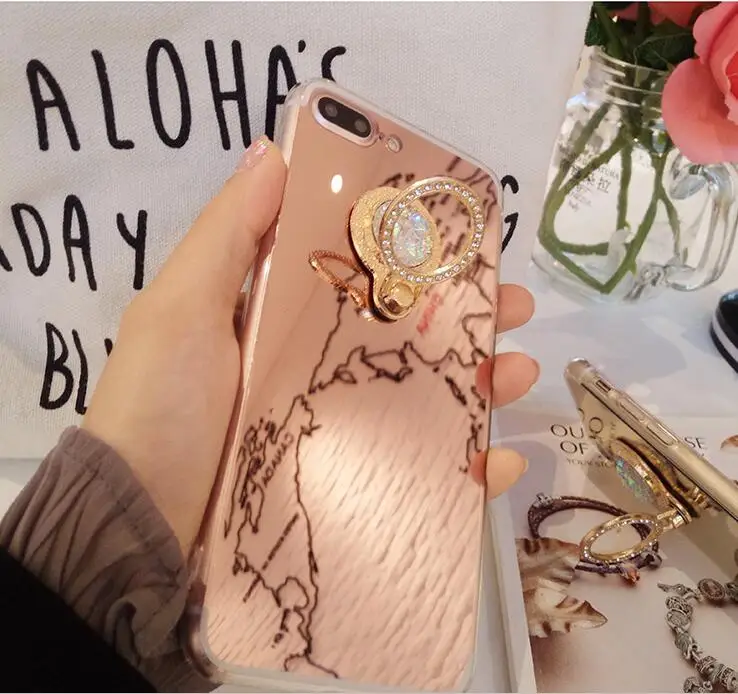 XSMYiss Шикарный чехол для телефона iPhone 7 8 Plus DIY кольцо подставка держатель мягкий