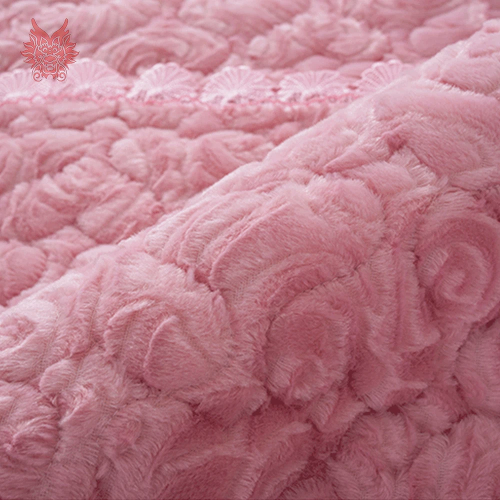 Современный розовый цветочный стеганый плюшевый чехол на диван меховые