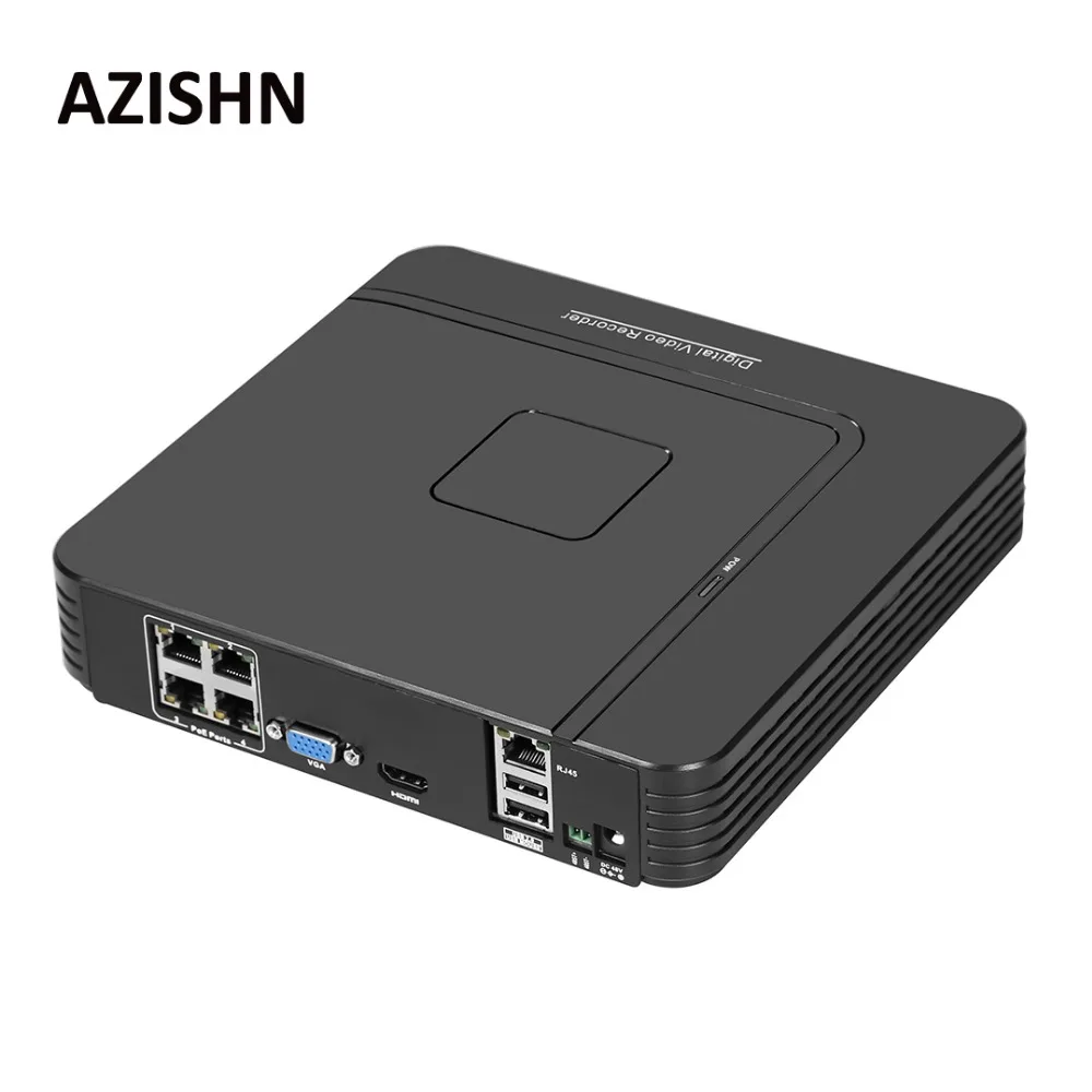 Сетевой мини видеорегистратор 4 канала POE NVR 48 в 1080P HDMI Full HD система