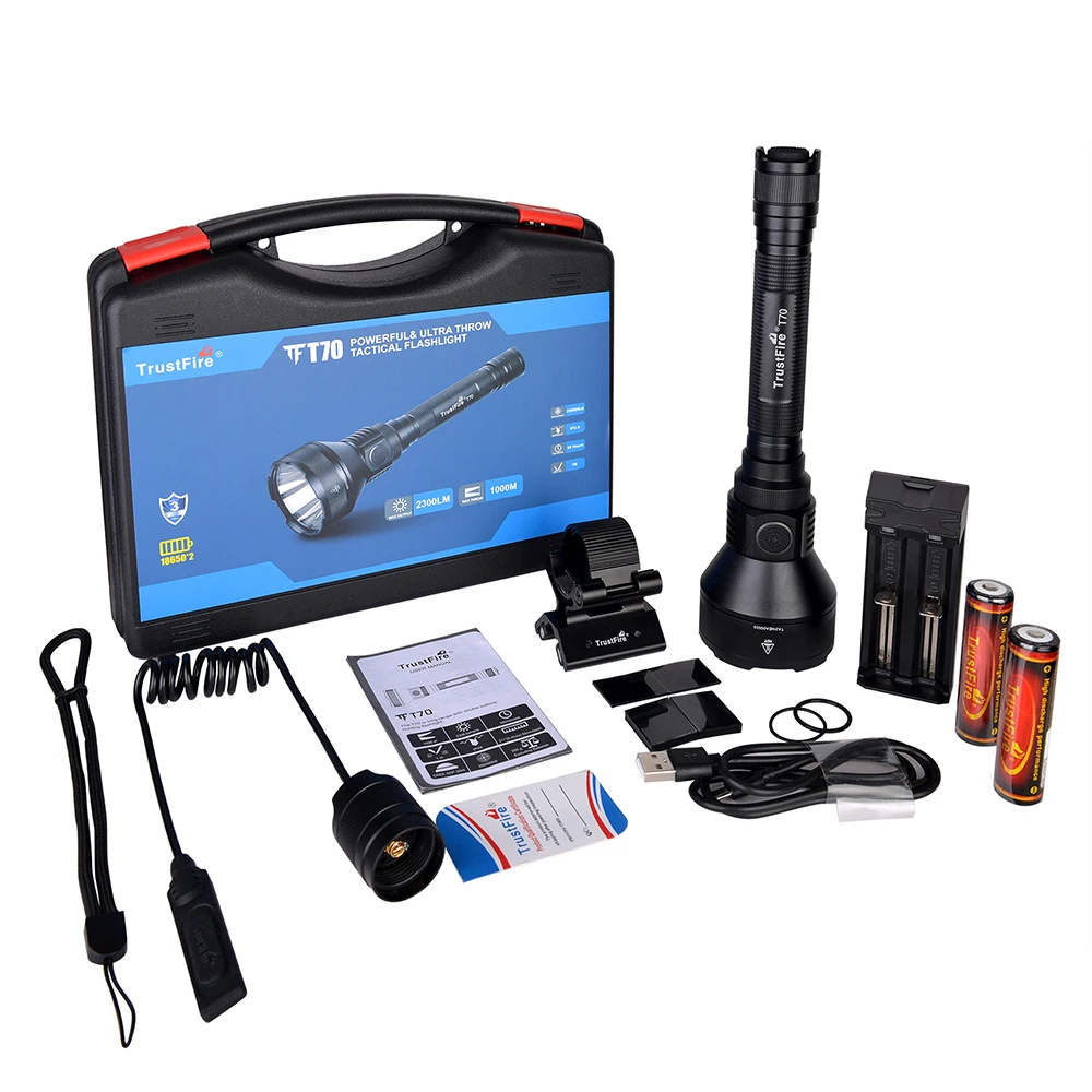 Тактический фонарь TrustFire T70 XHP 35HI светодиодный супер яркий 2300lm перезаряжаемый