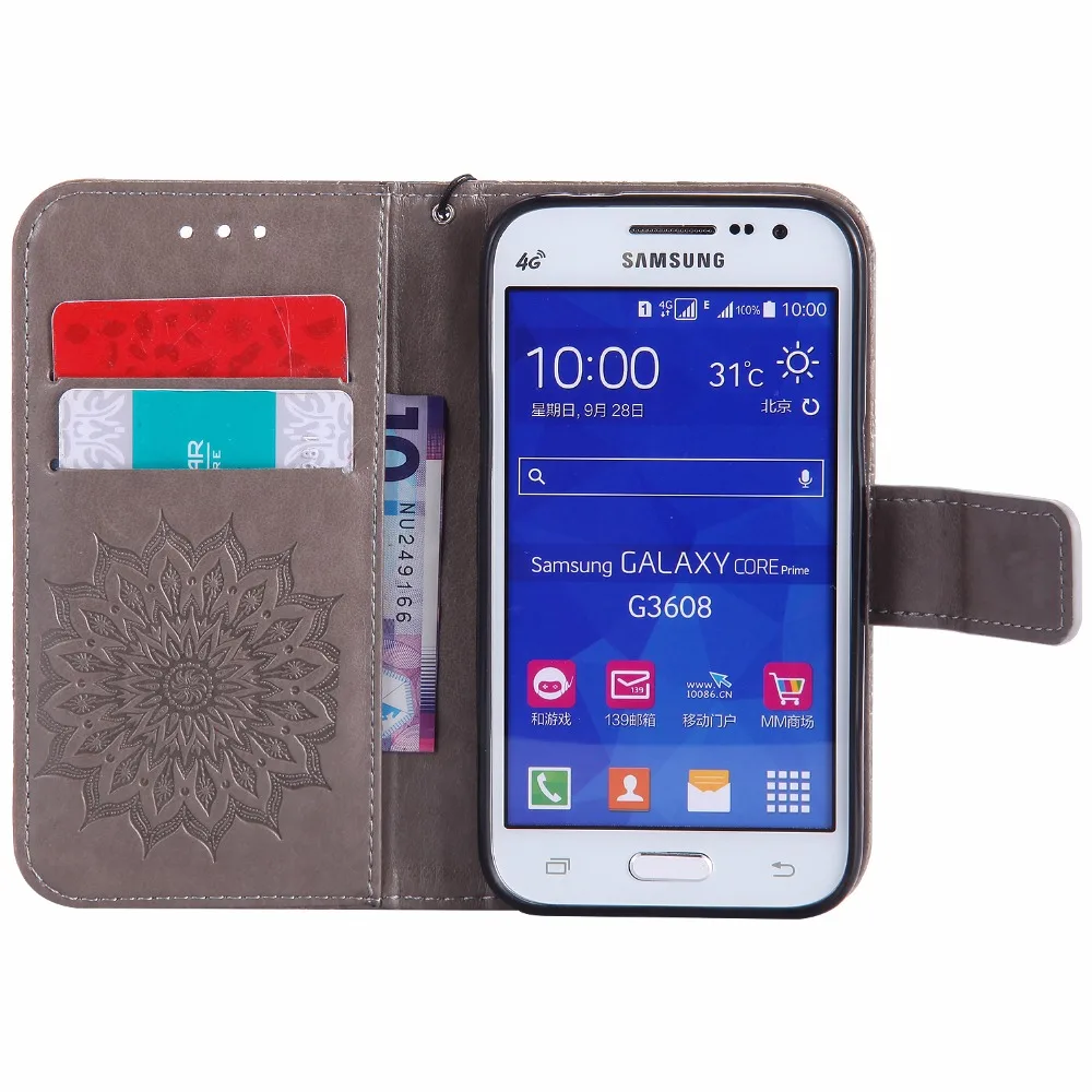 Кожаный чехол-кошелек для Samsung Galaxy Core Prime G360 G360F G360H G361 G361F G361H VE SM-G361H SM-G360H чехол из