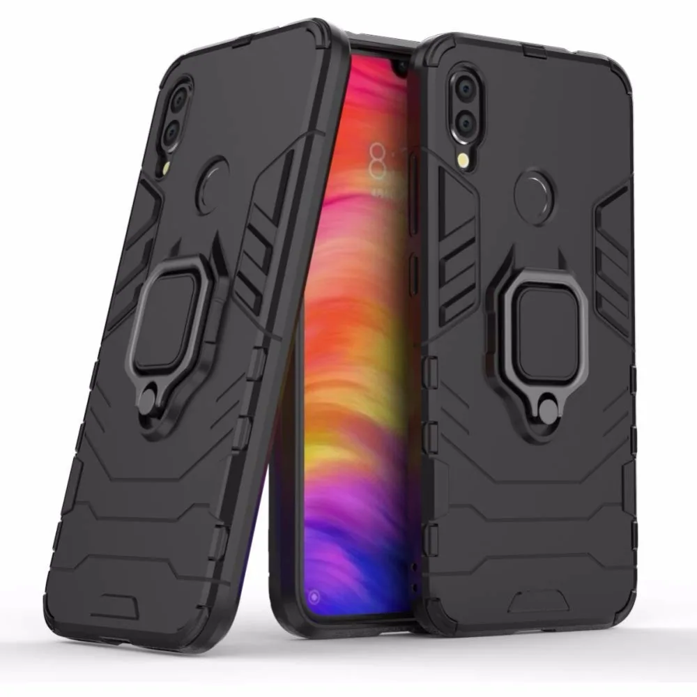 Чехол для Xiaomi Redmi Note 7 магнитный автомобильный держатель резиновый армированный