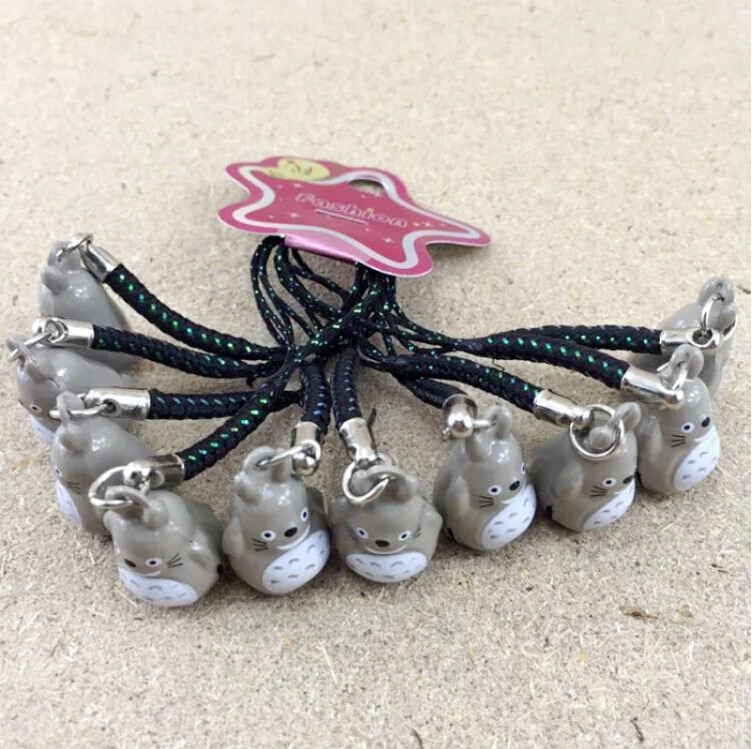 50 шт. Мой сосед Тоторо Прекрасный Jingle Bells, Рождество украшения, мультфильм талреп Интимные аксессуары колокол ключ Цепи H-134