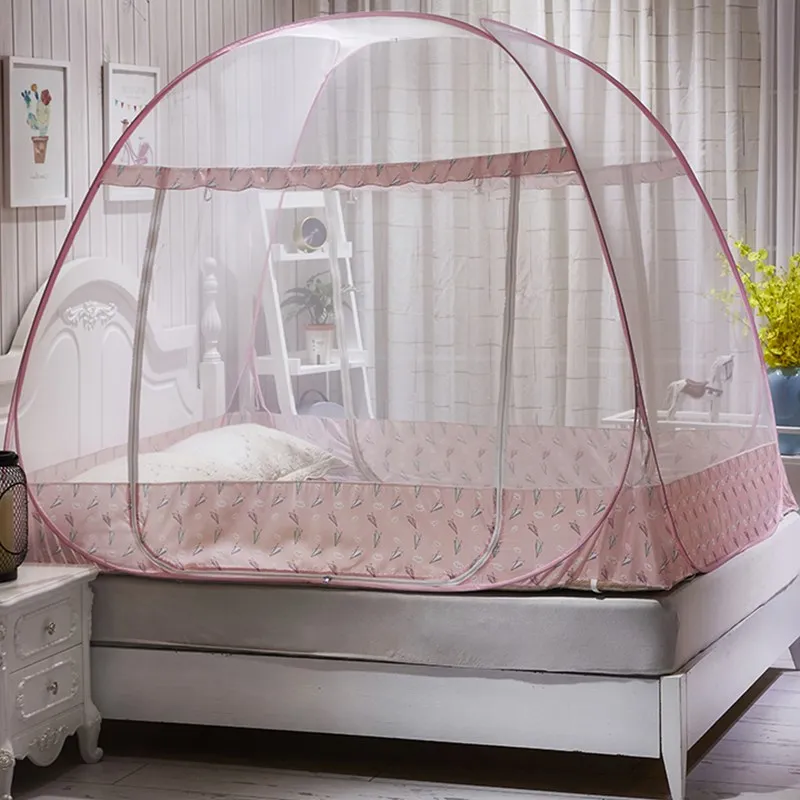 

Romantic Yurt Mosquito Net Adults Canopy Netting For Single Double Bed Portable Bed Tent Mesh For Kids moustiquaire zanzariera