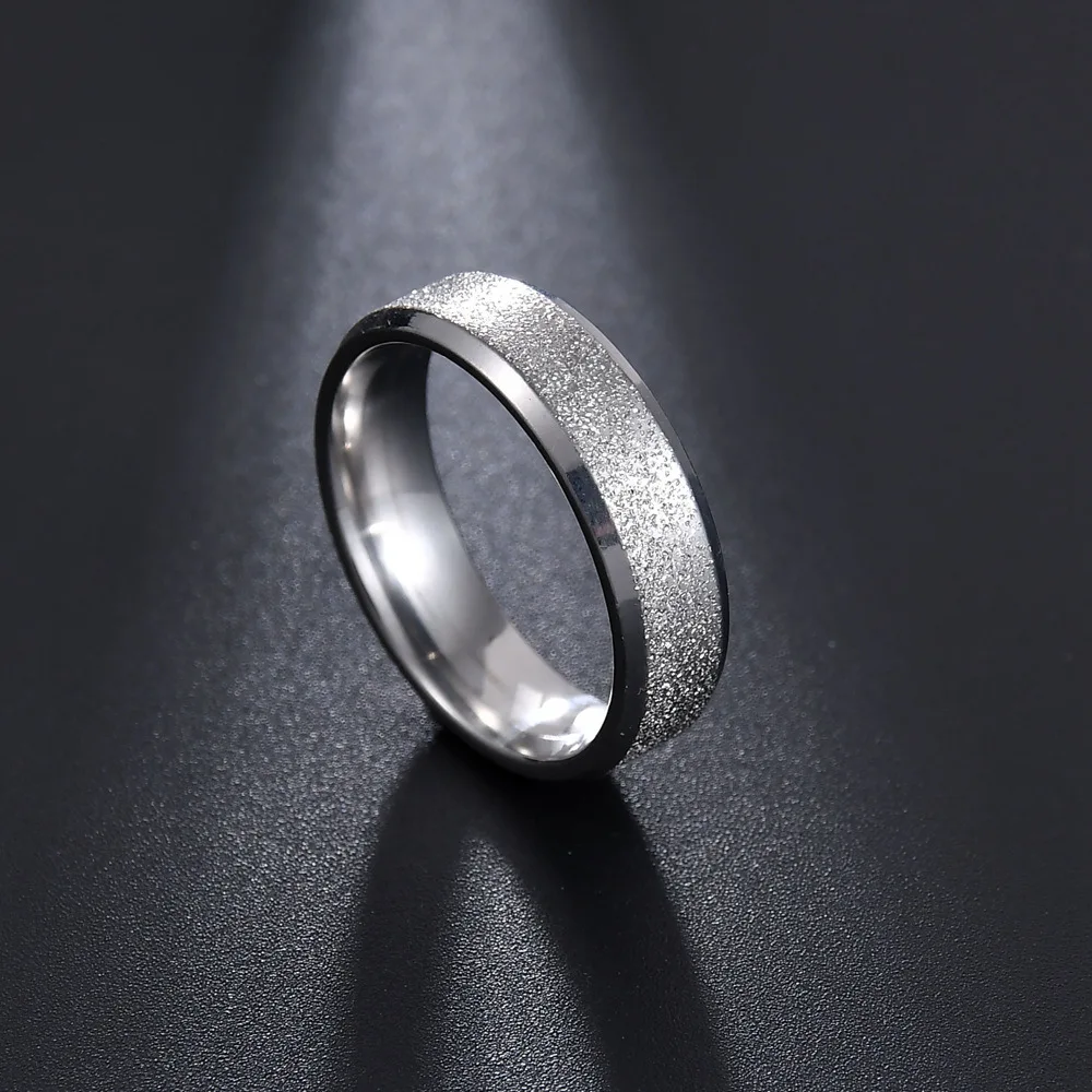 Кольцо из титановой стали с матовым покрытием для мужчин и женщин роскошное