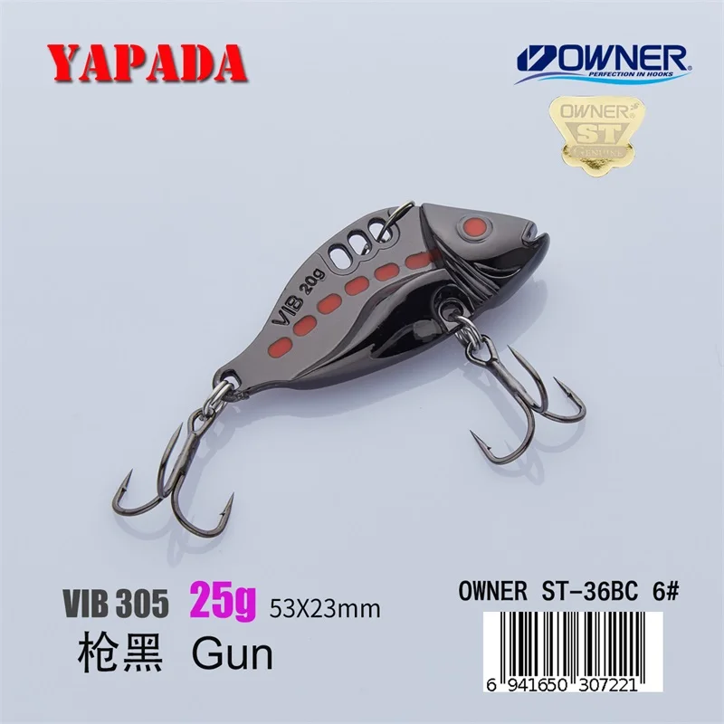 Gun 25g YAPADA VIB 305 шесть точек 20 г/25 г владелец тройной крючок 50-53 мм перо многоцветный цинковый сплав Металл VIB рыболовные приманки бас - Цвет: Gun 25g