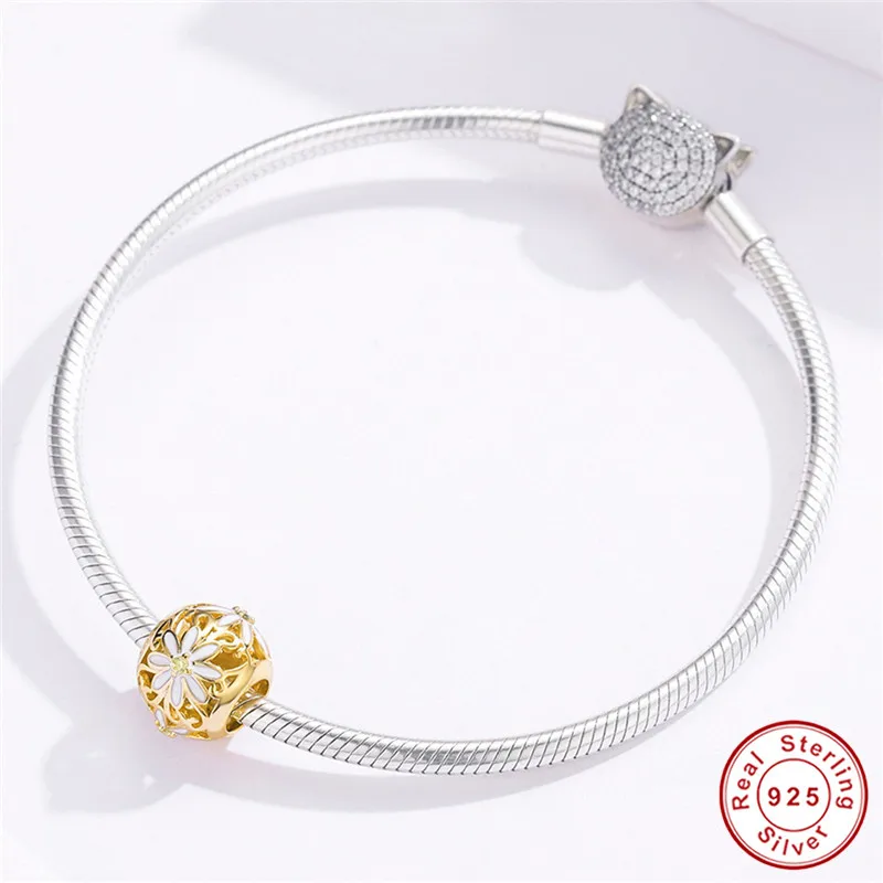 Подходит браслет в европейском стиле Серебро 925 Оригинальные милые Полые бусинки