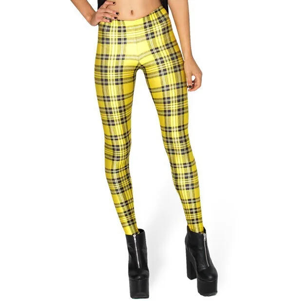 Женские леггинсы Galaxy модные желтые с принтом черные молочные Леггинсы для женщин