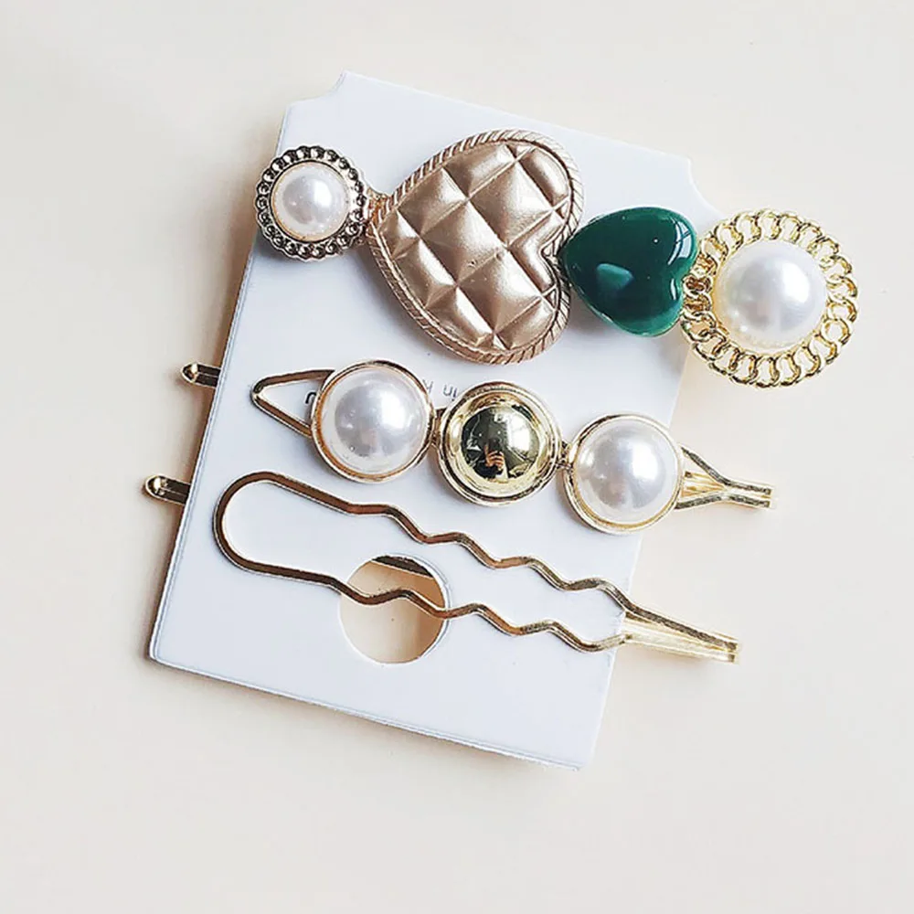 3 шт./компл. жемчуг металлический зажим для волос лента гребень заколка
