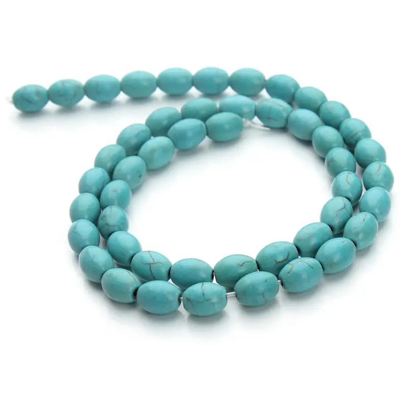 1 нитка натуральный камень синий белый бисер овальный шар свободные бусины 6*8 мм