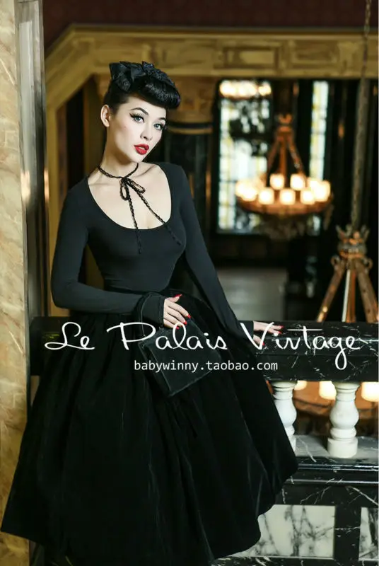 Le Palais Vintage limited sexy low cut lace sleeve conjoined tight jumpsuit