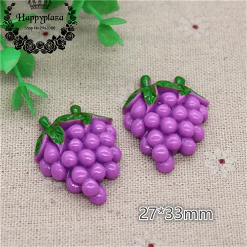 Grape 10pcs 10 шт. милые новые различные фрукты из смолы имитация миниатюрный еда искусство Flatback Кабошон DIY ремесло украшения - Цвет: Grape 10pcs