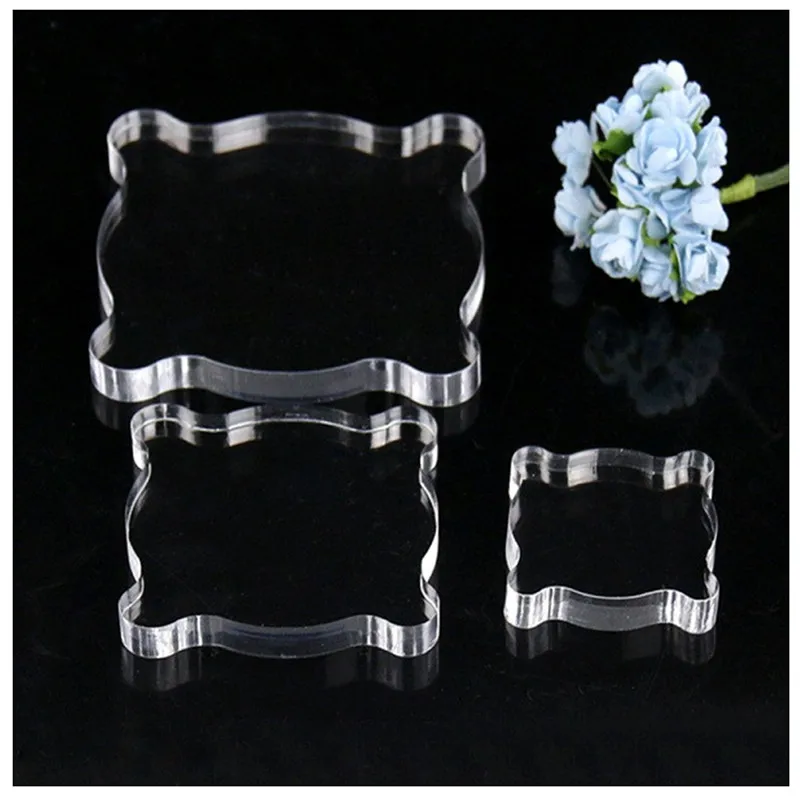 

ZhuoAng Lined Stamp Block Transparency Acrylic pad for DIY Scrapbooking Clear stamps DIY Scrapbook photo album Decorative