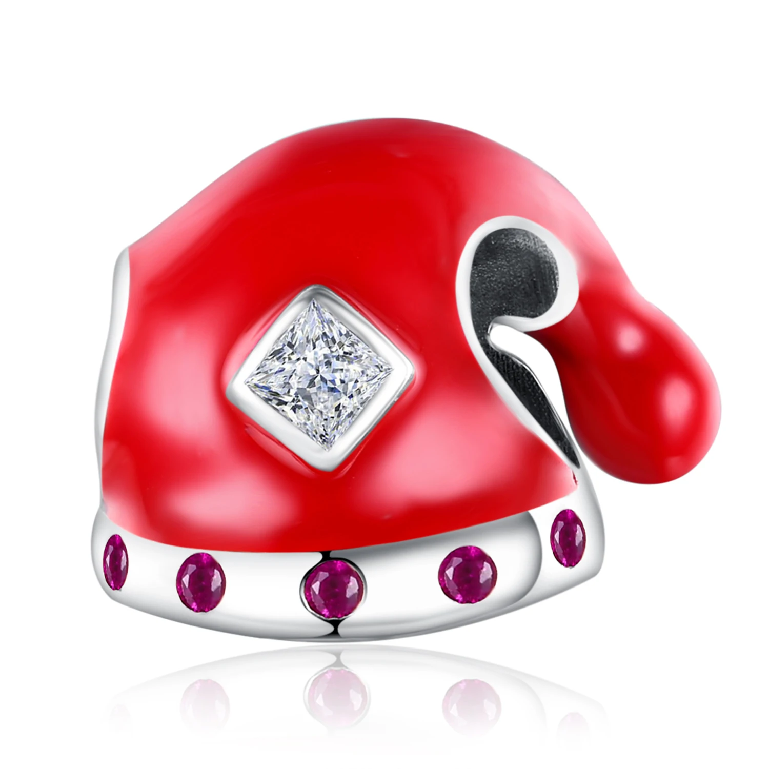 JewelryPalace красной эмалью Санта Клаус hat очарование 925 пробы серебряные браслеты с