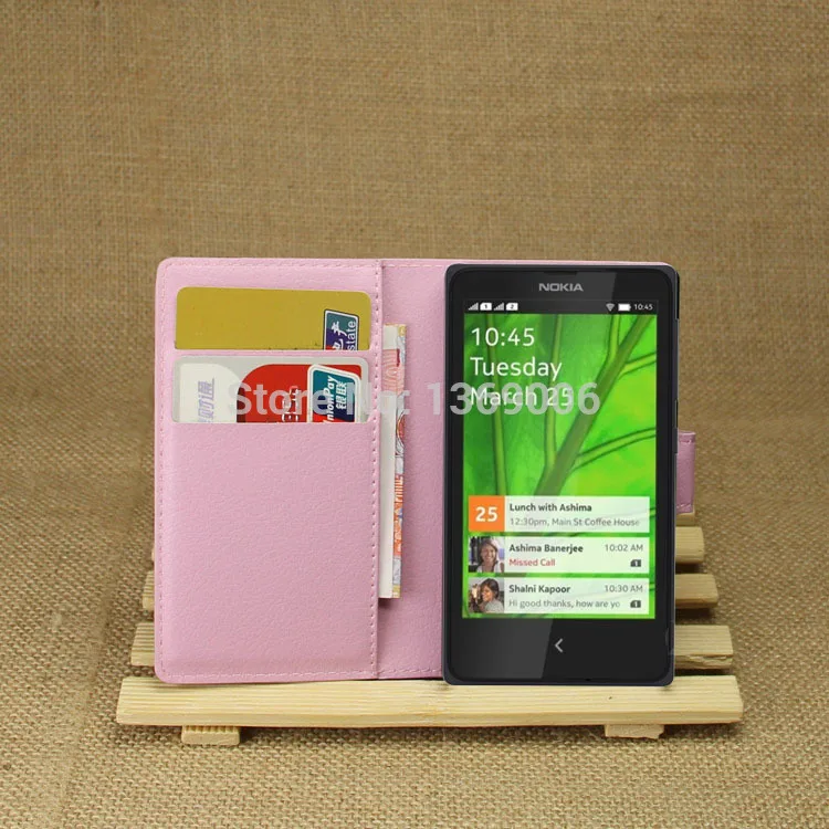 Top quality new PU Leather Flip Case for Nokia X Dual SIM A110 1045 Stand Wattet Style With Card Slot Phone Bag Cover |