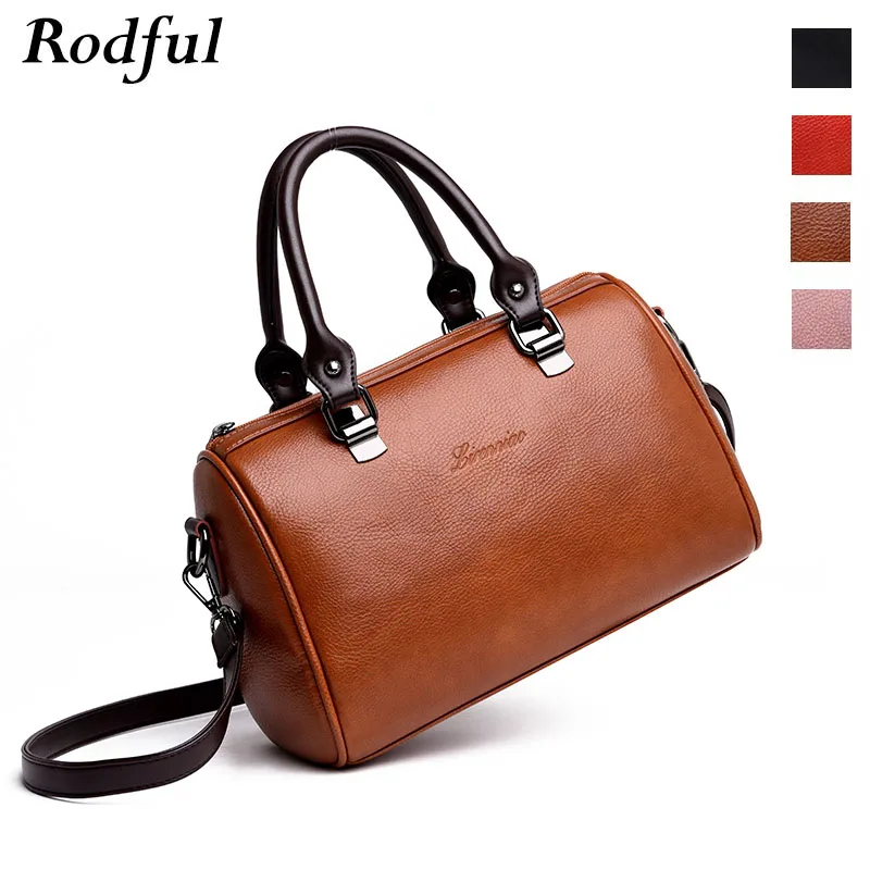 Повседневная кожаная сумка Бостон Женская китайская винтажная дамская сумочка