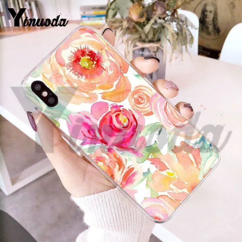 Yinuoda цветок розовый Пионы Пион Coque Shell чехол для телефона для iPhone 8 7 6 6S Plus X 10 5 5S SE 5C XS XR11 11pro 11promax - Цвет: 8