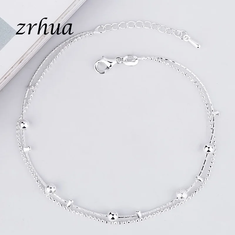 ZRHUA, Ретро стиль, мода 925, Серебряные ножные браслеты для женщин, богемный, летний, пляжный, сглаза, цепочка, браслет, ювелирные изделия для ног,, подарки