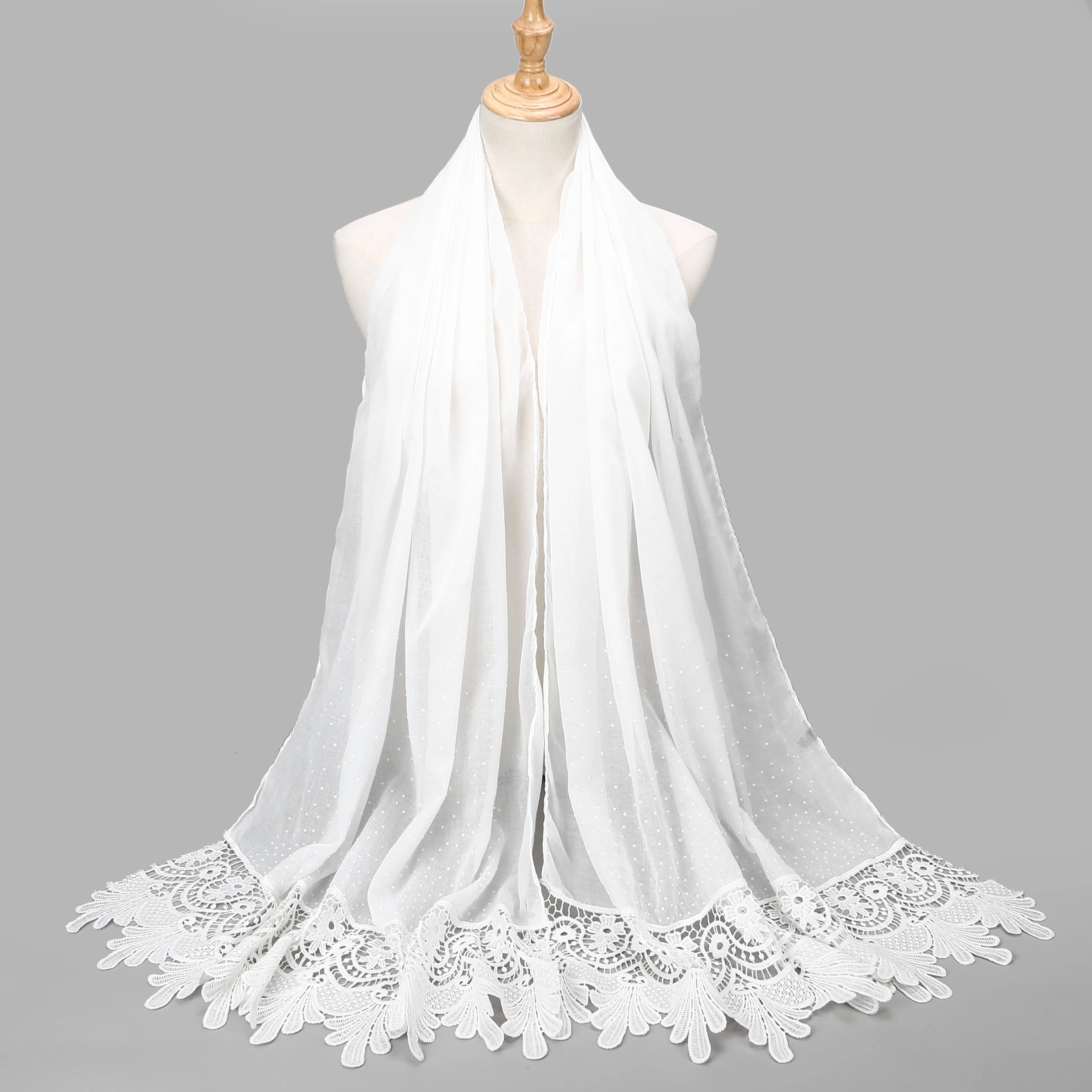 

New cotton scarf rhinestone Embroidered lace beach scarf shawl plain Muslim hijab cape head wrap bandana women