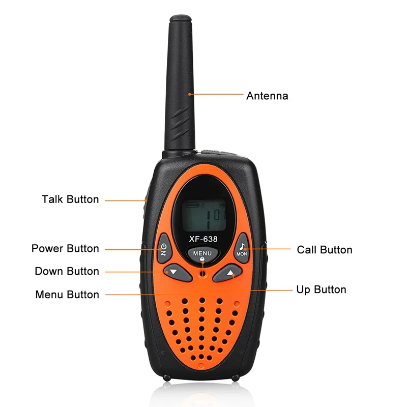 Portable 2Pcs Toy Walkie Talkiet 22 Channel Electronic Talkie Lcd Backlight Display Radio Handheld Ki | Спорт и развлечения