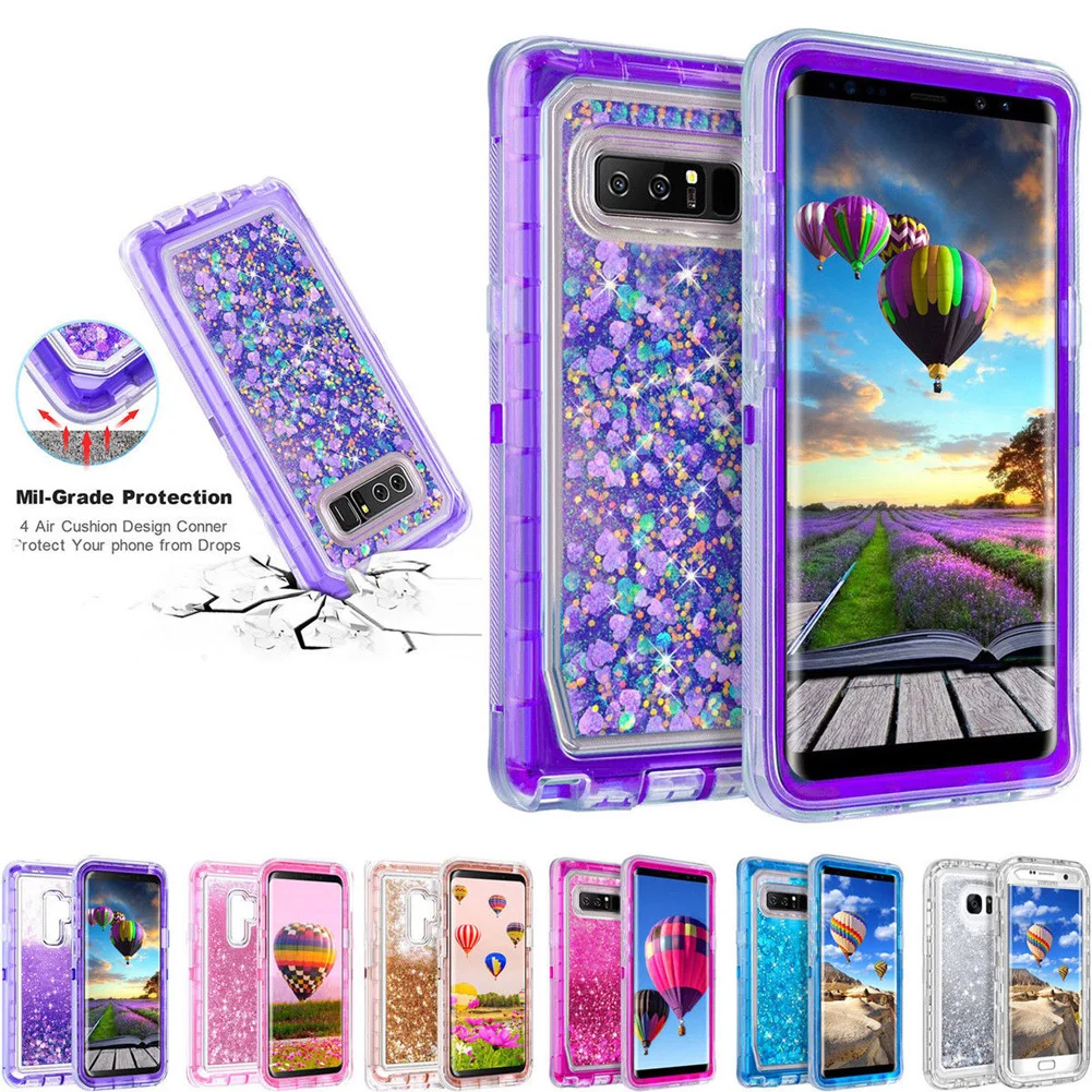 MAYROUND Dynamic Quicksand Case for Samsung Galaxy S9 Plus Luxury Heady Duty Full Body Shockproof Phone Armor Note 8 |