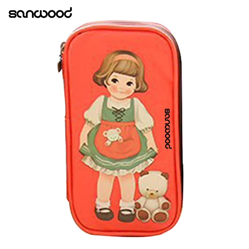 Женская милая мультяшная кукла с рисунком девушки Ручка Карандаш Чехол сумка