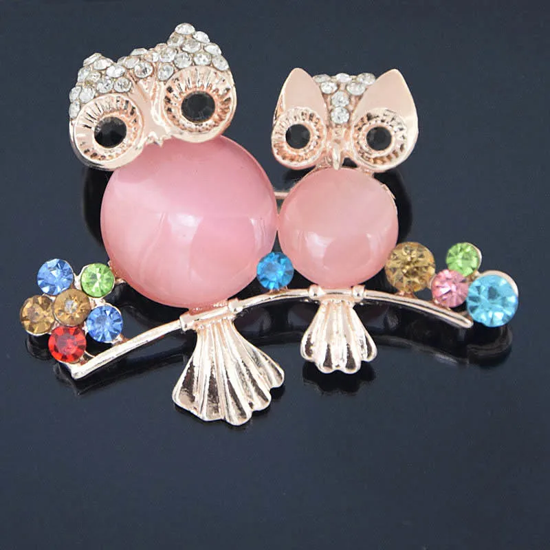 Брошь в виде совы с опалом и кристаллами|owl brooch|pin pinbrooch pins |