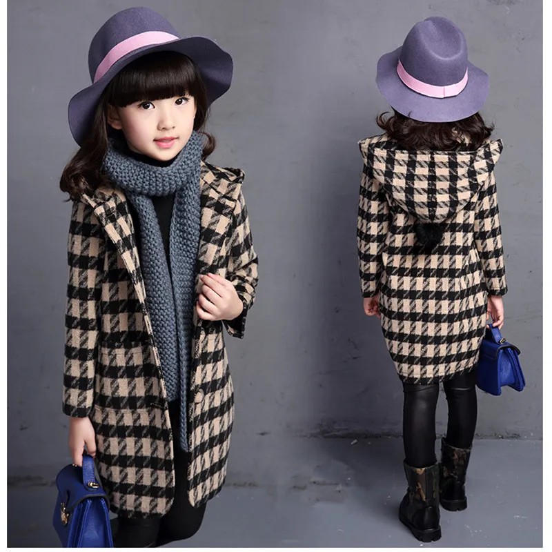 2018 Брендовая верхняя одежда в клетку для девочек сезон осень весна детский плащ