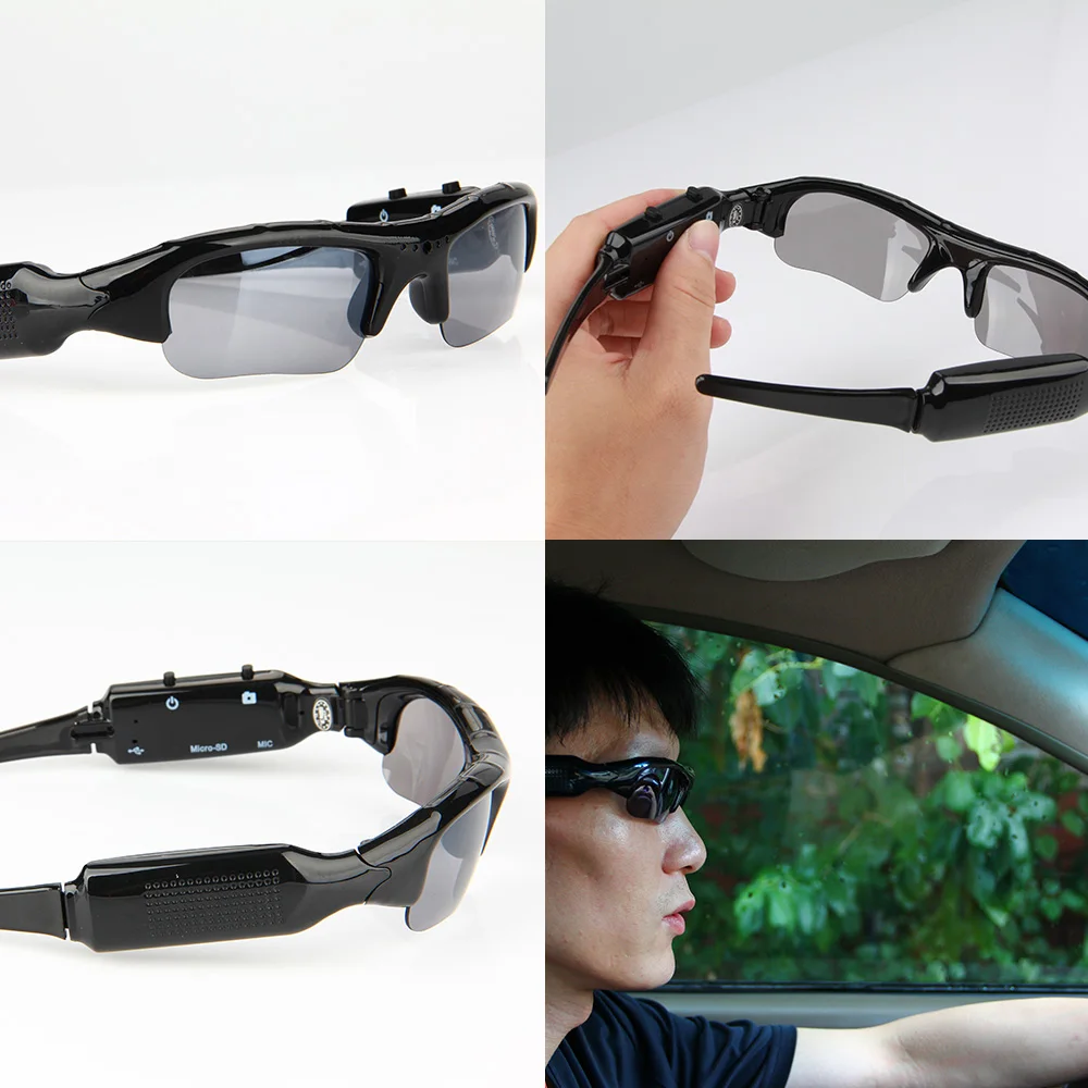 

ET Wide Angle Sunglasses Camera Mini Eyewear DV DVR Video Recorder Outdoor Sports Camcorder Support TF Card for Driving Glasses