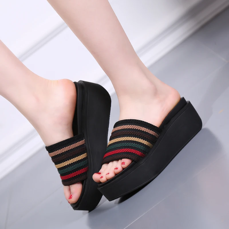 Koovan Women's Muffin Bottom Slippers 2020 New Female Summer Thick Bottom Fashion Casual  Footwear Cool Slippers Women