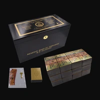 1200pcs zimbabwe one hundred trillion dollar gold banknote watermark and 120 certificates with wooden box for gift