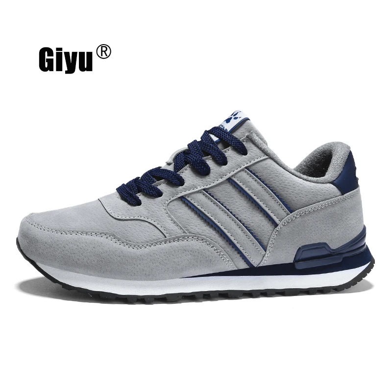Giyu 2019 new men's leather fabric sports shoes Sneakers Student Net Running Shoes Comfortable against foot odor | Спорт и
